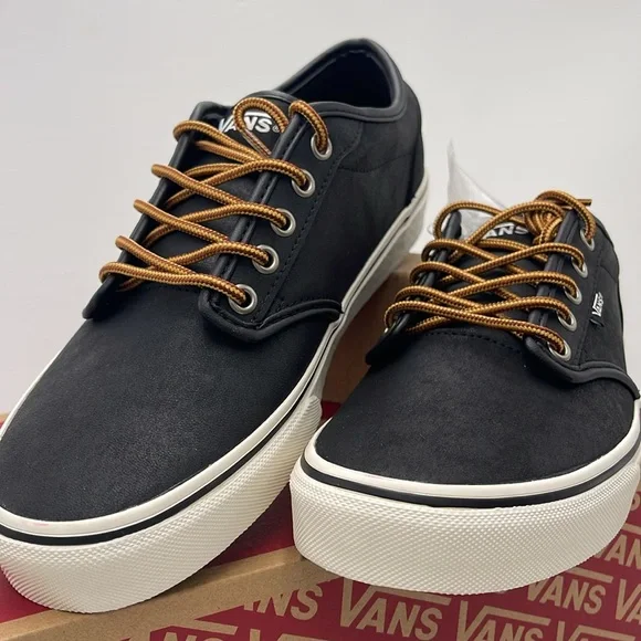 Vans WMNS Black Sneakers Classic Low-Top Design Atwood (Leather)BIck/Marshmallow - Picture 6 of 16